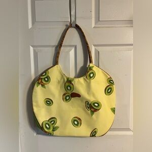 Fiesole Kiwi Print Yellow Tote Bag